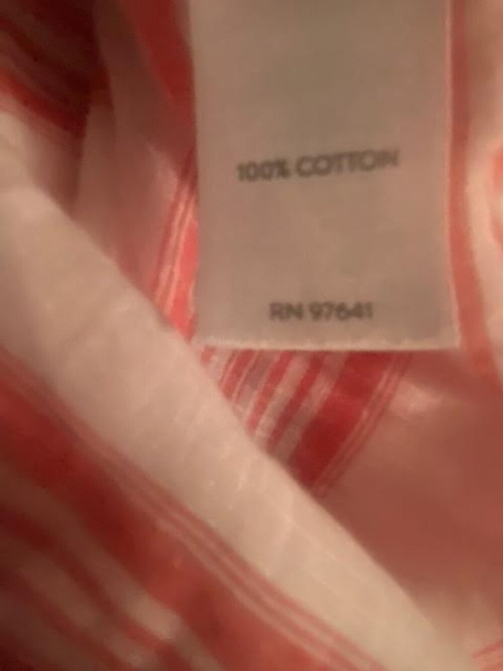 J Jill Womens M Coral White Striped Button Down Shirt 100% Cotton Coastal - Picture 5 of 5